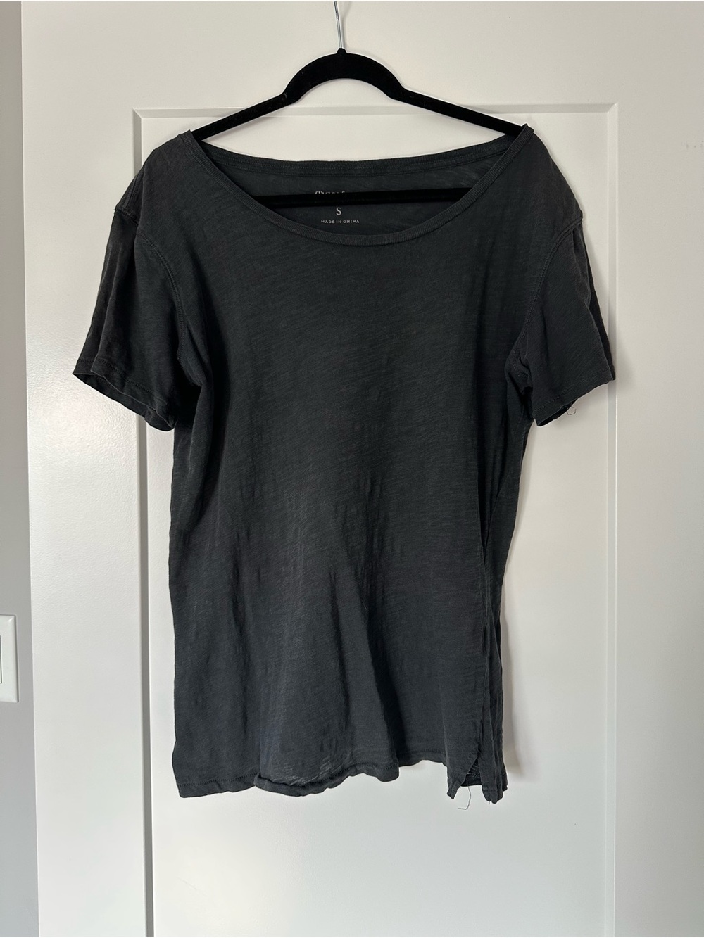 Grace & Lace Slub Short Sleeve Tee in Black